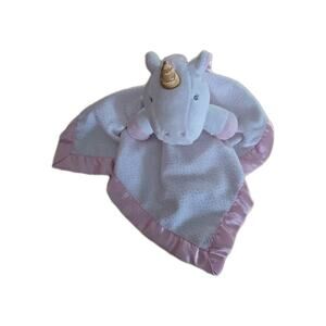 Cloud‎ Island White Pink Unicorn Plush Stuffed Satin Lovey Baby Security Blanket